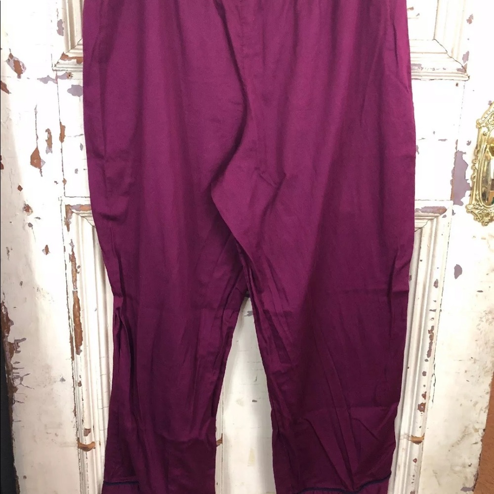 Natori cotton Pajama Set in Deep Plum size XL - Picture 4 of 5